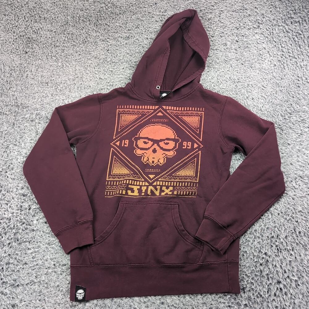 Jinx Hoodie Women Small Red Sweatshirt Lounge Pullover Casual Logo Gamer Nerdy